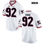 Men's Georgia Bulldogs NCAA #92 Justin Young Nike Stitched White Authentic College Football Jersey TXO5354FH
